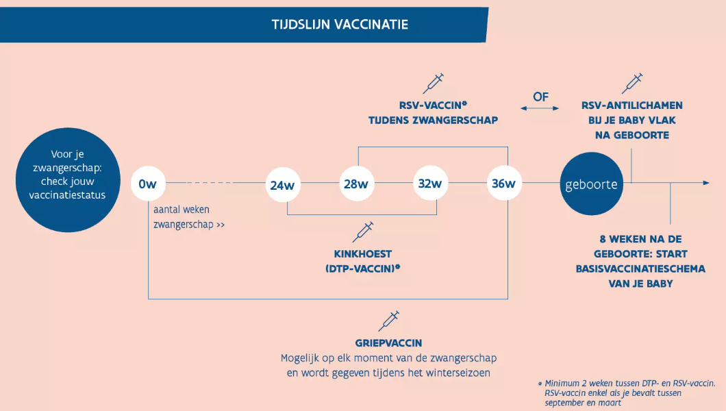 Tijdlijn vaccinatie voor, tijdens en na zwangerschap