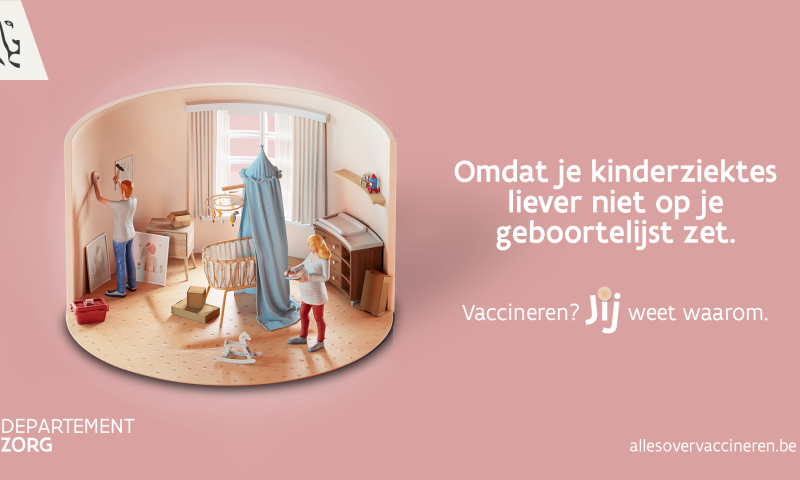 Affiche campagne vaccinatie voor, tijdens en na de zwangerschap